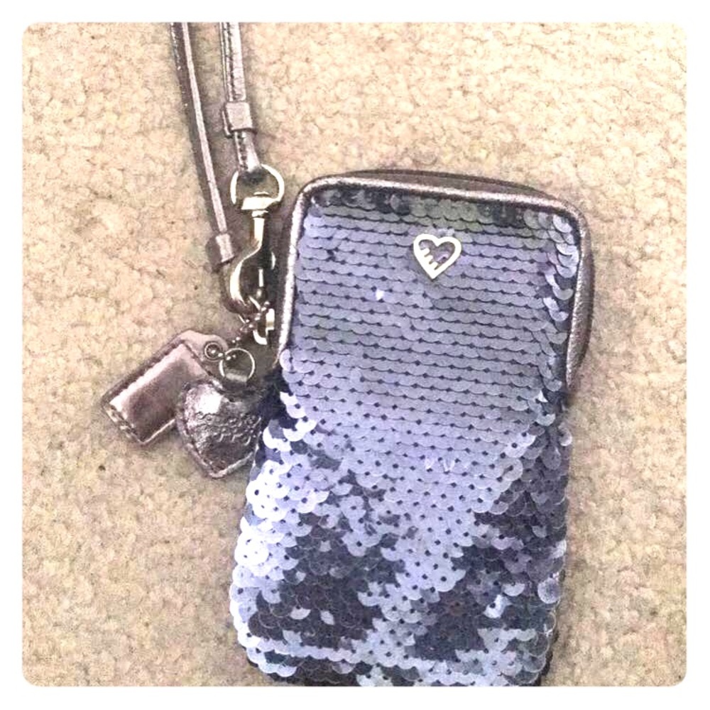 Coach Poppy Sequin Wristlet